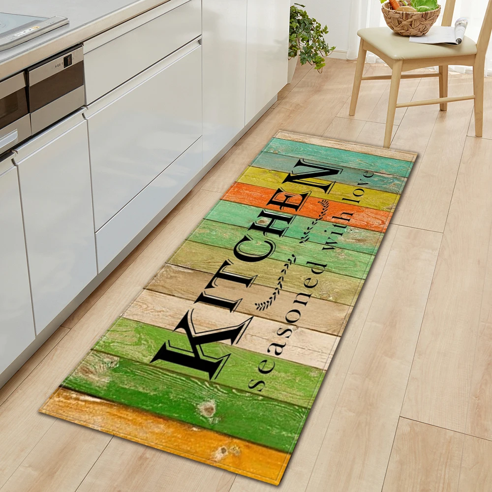 Kitchen Mat Bath Entrance Doormat Home Living Room Bedroom Balcony Floor Decoration Carpet House Hallway Door Anti-Slip Foot Rug