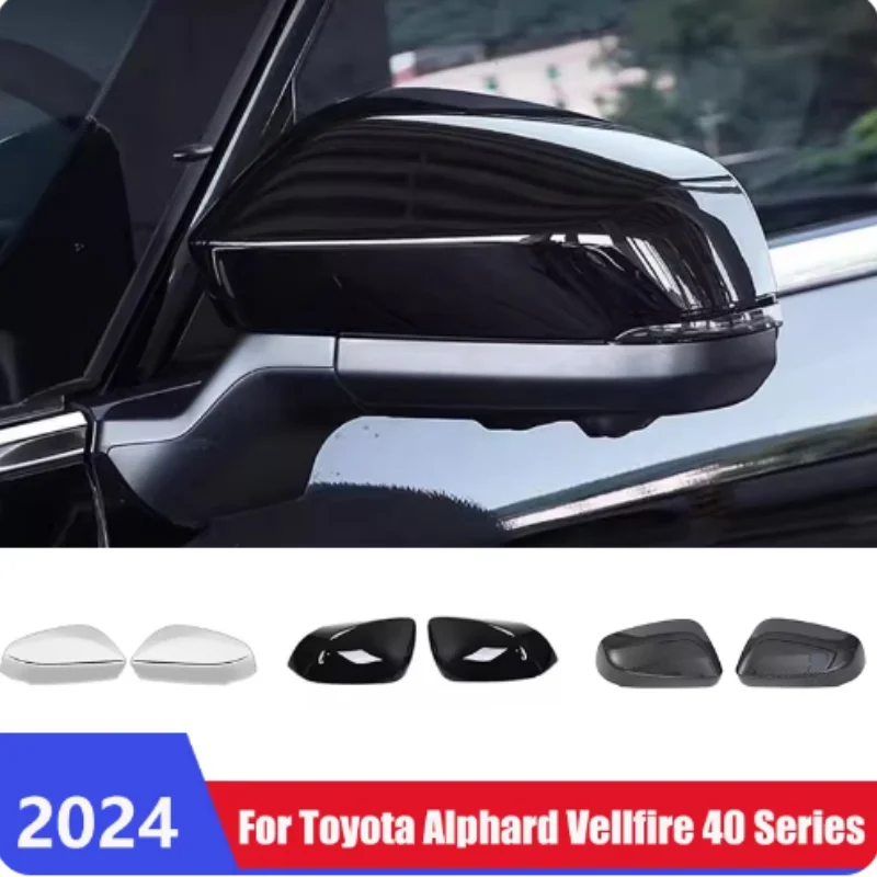 

For Toyota Alphard VELLFIRE 2024 Carbon Fibwer Color Side Wing Rearview Door Mirror Cover Car Styling Accessories 2pcs