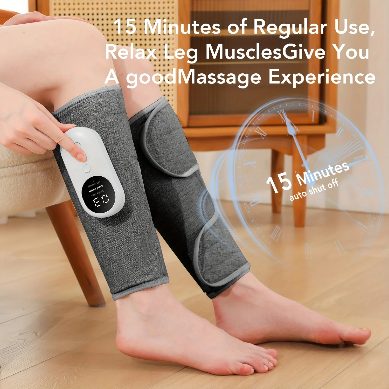 

LINGTENG1PCHeated Vibration Calf Massager - 3 Modes/Levels, 2000mAh USB, Unisex Gift for Parents (Xmas/Birthday)