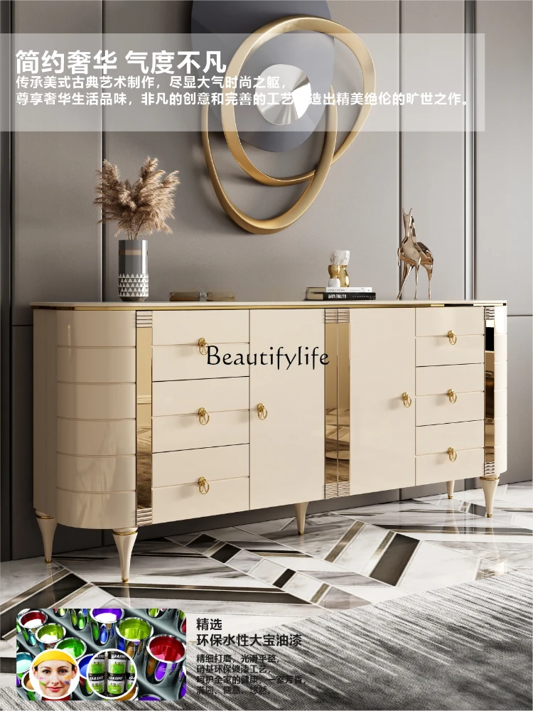 Modern Style Chest of Drawers Living Room Stone Plate Paint Hallway High-End Furniture Hallway