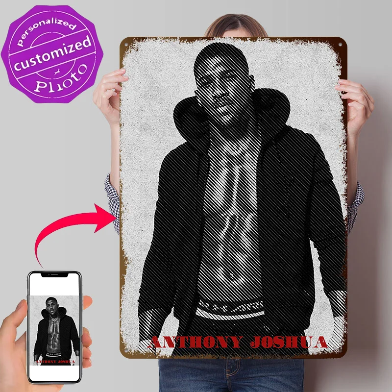 Anthony Joshua Metal Poster Perfect Gift for Fans Lovers Personalized Wall Art Metal Sign for Office Decoration Gaming Wand Deko