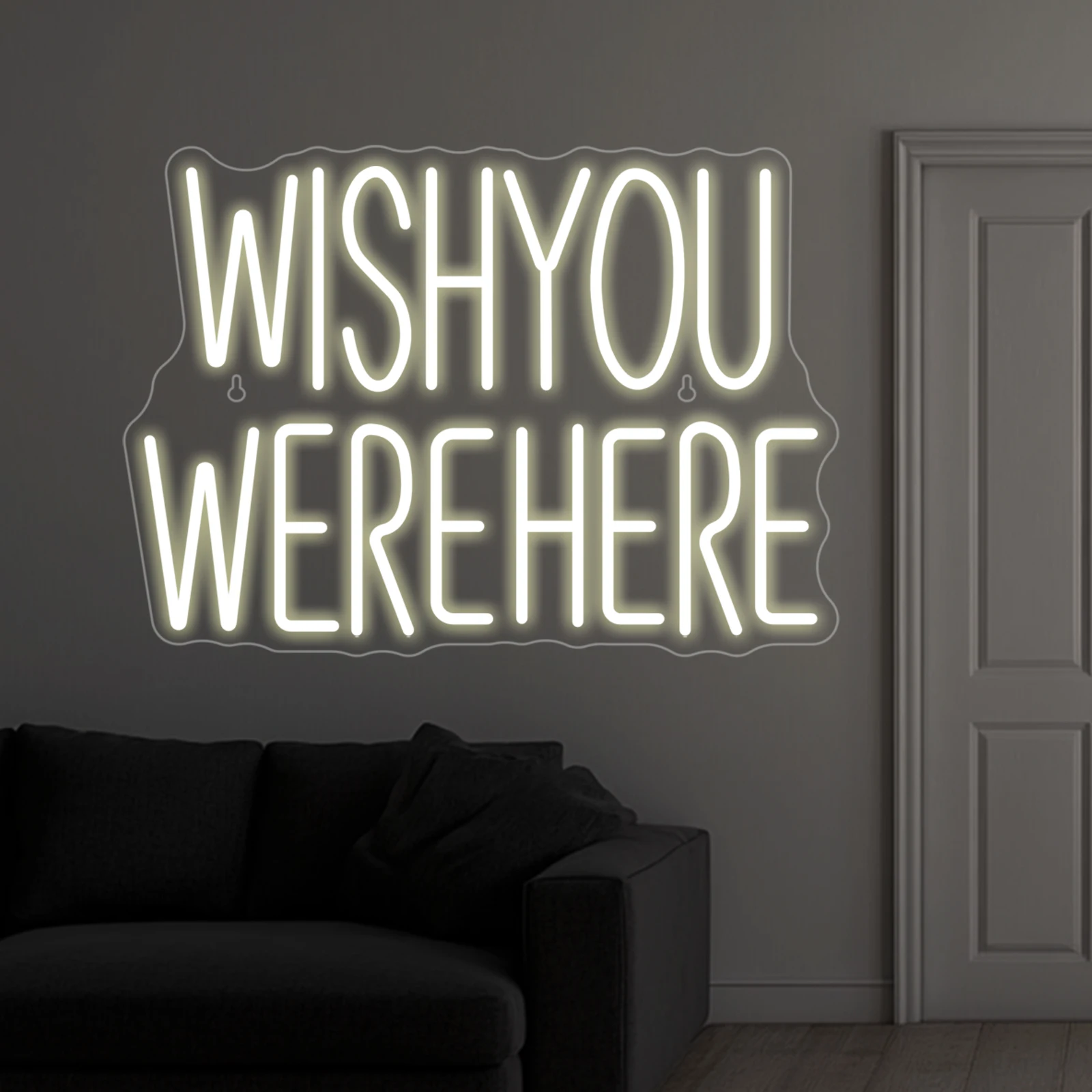 Wish You Werehere Insegna al neon Insegna luminosa a led per la decorazione della parete Lampada da lettera fredda per la decorazione dimmerabile della stanza USB per la festa del bar