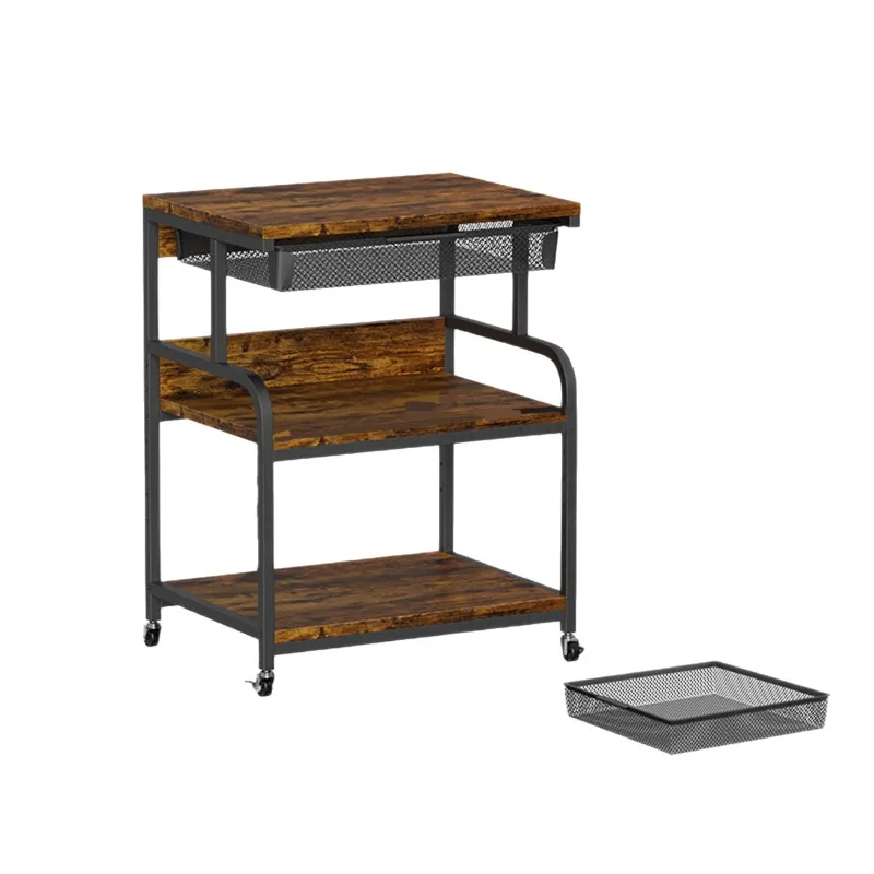 Office printer rack, removable trolley, printer holder with drawer, storage basket storage