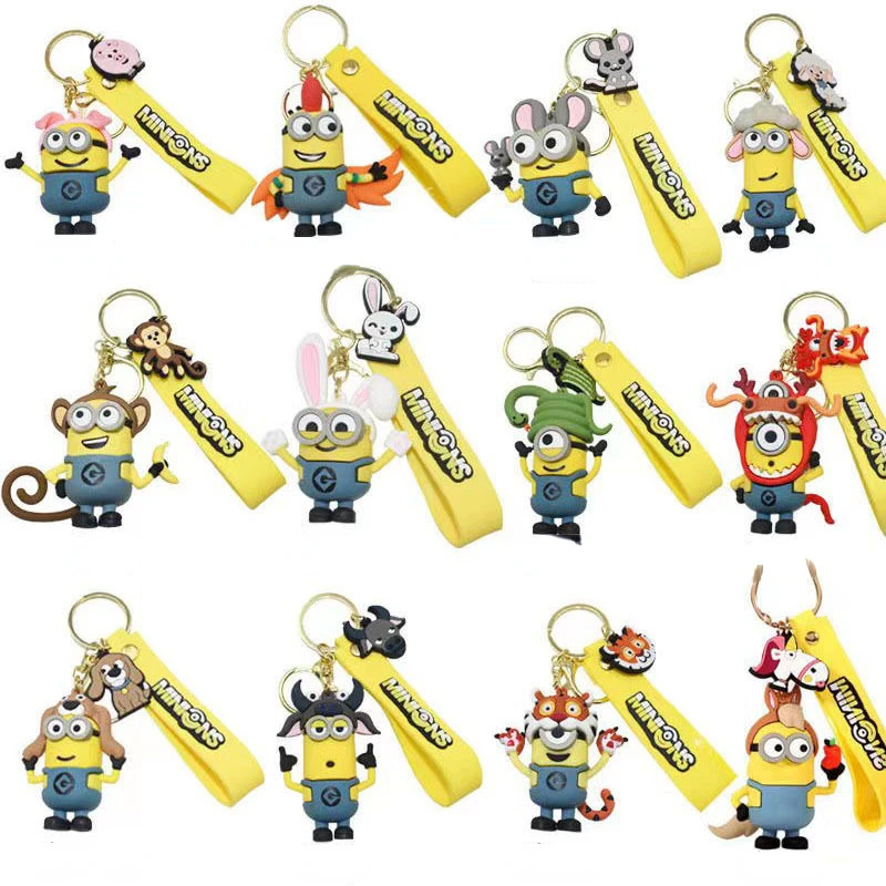 Porte-Clés du Zodiaque Minion, Méchant Moi, Dessin Animé, Beurre, Pendentif de Sac à Dos, Cadeau d'Anniversaire pour Enfant, Cadeau de Noël, Nouvelle Collection