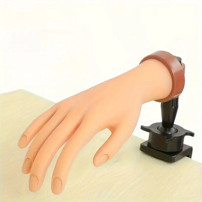 Main Artificielle Flexible et Réglable pour Nail Art – Modèle Prothétique en Plastique pour Pratique de Manucure et Outil de Présentation