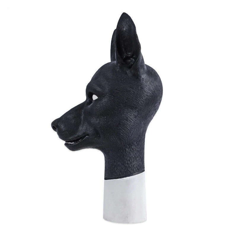 Silicone Black Dog Head Mask Halloween Costume for Cosplay Casual Dressers Cross Dress and Cosplay Stage Costumes