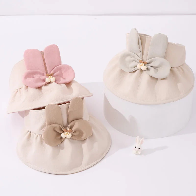 3 Colors Summer Cute Butterfly Knot Baby Sun Hat for Girls Thin Kids Sunscreen Cap With Bow Outdoor Sunshade Headwear 4-12M