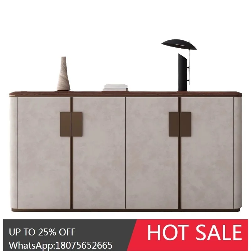 

HLZ Italian Style Sideboard Light Luxury High-End Feel Solid Wood Minimalist Wall-Mounted Storage Rack Entryway Cabinet