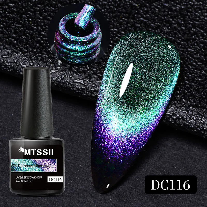 

Mtssii 7ml 9D Rainbow Glitter Cat Magnetic Nail Gel Polish Colorful Snowlight Semi Permanent Soak Off Sparkling Nail Varnish