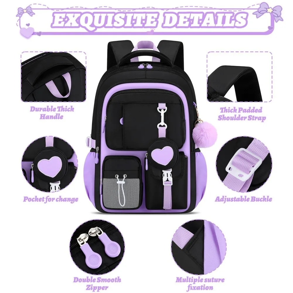 Large Capacity Backpack Pen Bag Set Orthopedic Design Love Series Princess Backpack Multifunctional Mochila Style