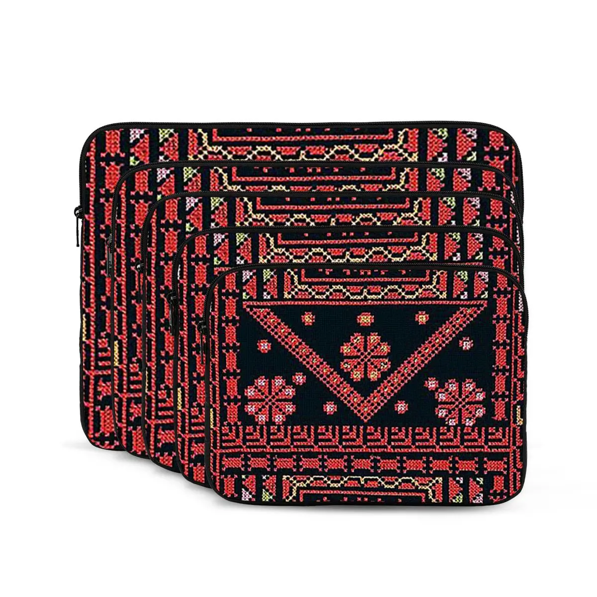 

Three Flowers Palestinian Embroidery Notebook Laptop Bag Case Pouch For Macbook Air Pro Tablet Shockproof Case Bag