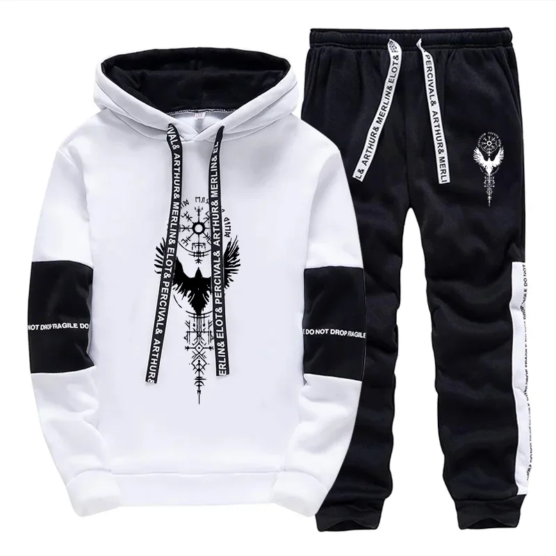 

2025 New Trend Men's Sportswear Hoodie Sweatpants Autumn Winter Daily Casual Fashion Jogger Set Outdoor Sporty Fitness Outfits