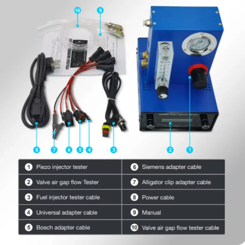 CRI250 TIP2209 Diesel Common Rail Tester Piezo CRIN Injector AHE Stroke Simulator Air Residual Gap Measuring Tester For Siemens