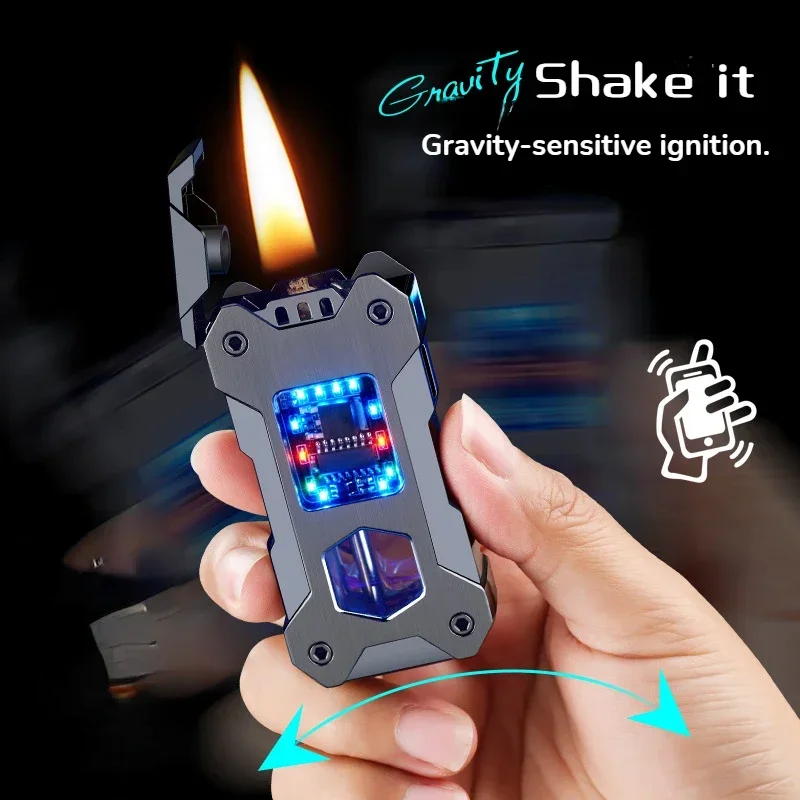 2024 NEW Gravitational Induction Ignition Cool Kerosene Lighter Metal Windproof Cigarette Lighter Gift Unusual Lighters