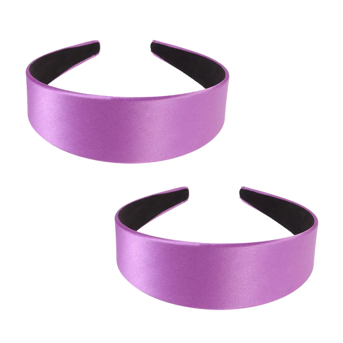 

2Pcs Satin Hair Band Solid Color Headband Wide Edge Creative Headdress for Women Elegant Party Birthday Christmas