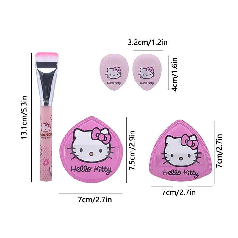 Cartoon Sanrio Hello Kitty One Word Foundation Pędzel do makijażu Wata cukrowa Zestaw do makijażu Puff Thumb Puff Beauty Makeup Tool