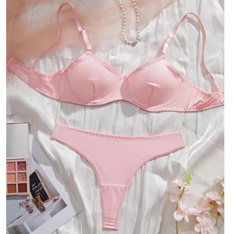 

Fantasy Sexy Lingerie Sweety Mesh Female Underwear Pure Desire Bra and Panty Set Pink Ultra Thin Intimate Outfit Erotic Lingerie
