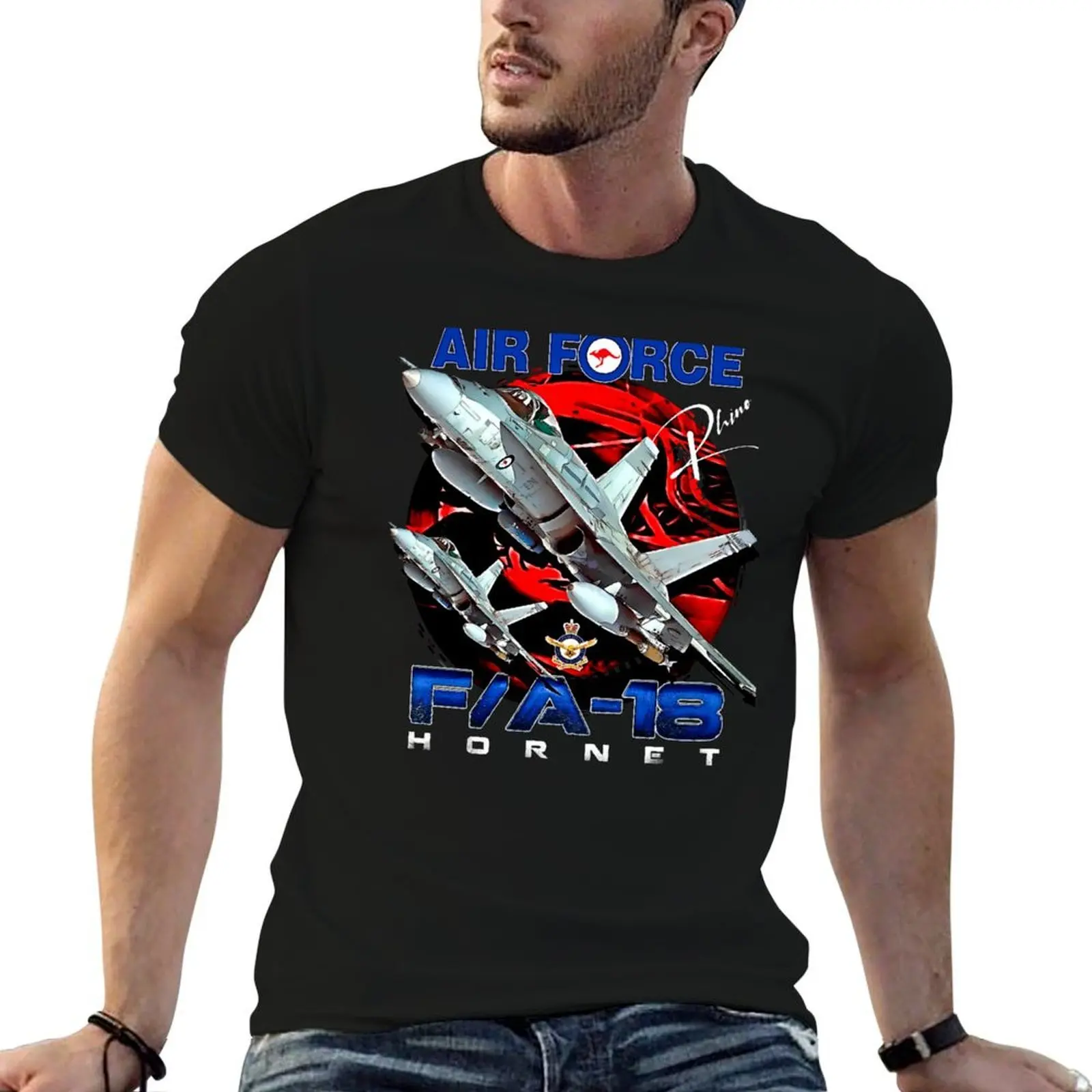 

cotton t Australian shirt Fighterjet t man Hornet Force plain man FA18 T-Shirt Air shirt t shirt summer RAAF man