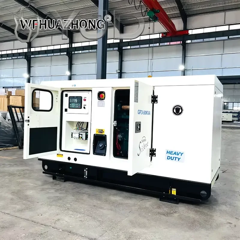 50kVA 60kVA Ricardo Silent Diesel Generator Set Three-phase Four-wire Dual Frequency 50Hz 60Hz Soundproof Genset ATS