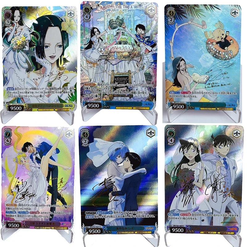 Anime Boa Hancock Nico Robin Luffy Marriage Card Gold Signature Card Diy Collectible Cards Toy Christmas Birthday Gift