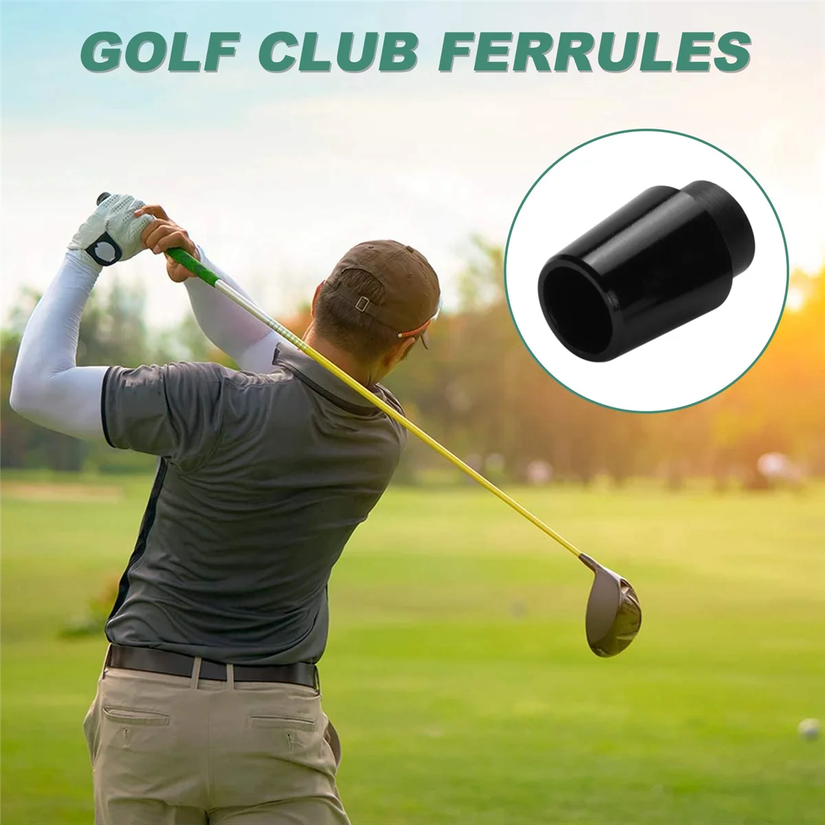 12Pcs Golf Ferrules Compatible with Irons 0.370 Inch Tip Irons Shaft Golf Club Shafts Sleeve Adapter