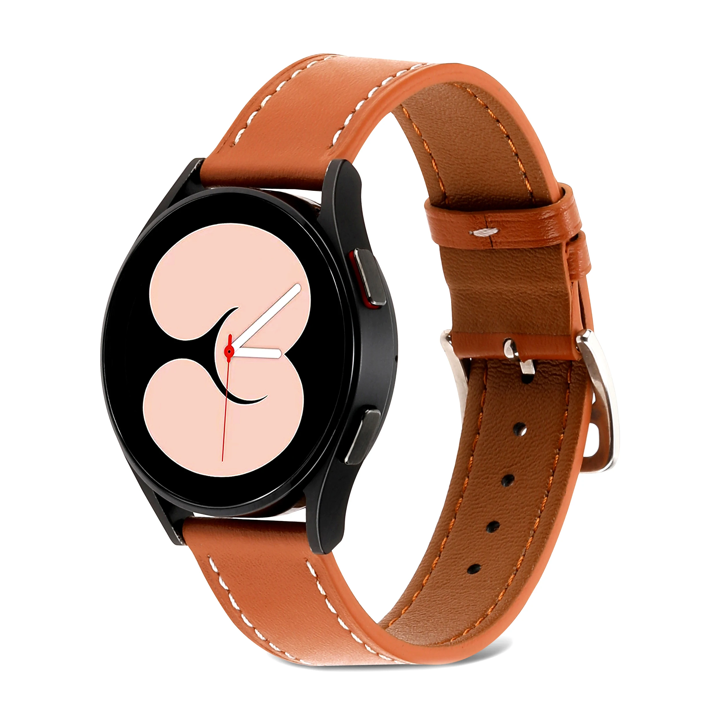 20mm Leather Strap For Samsung Galaxy Watch 4 40mm 44mm wristband Silicone Sports Bracelet For Galaxy watch 4 Classic 46mm 42mm