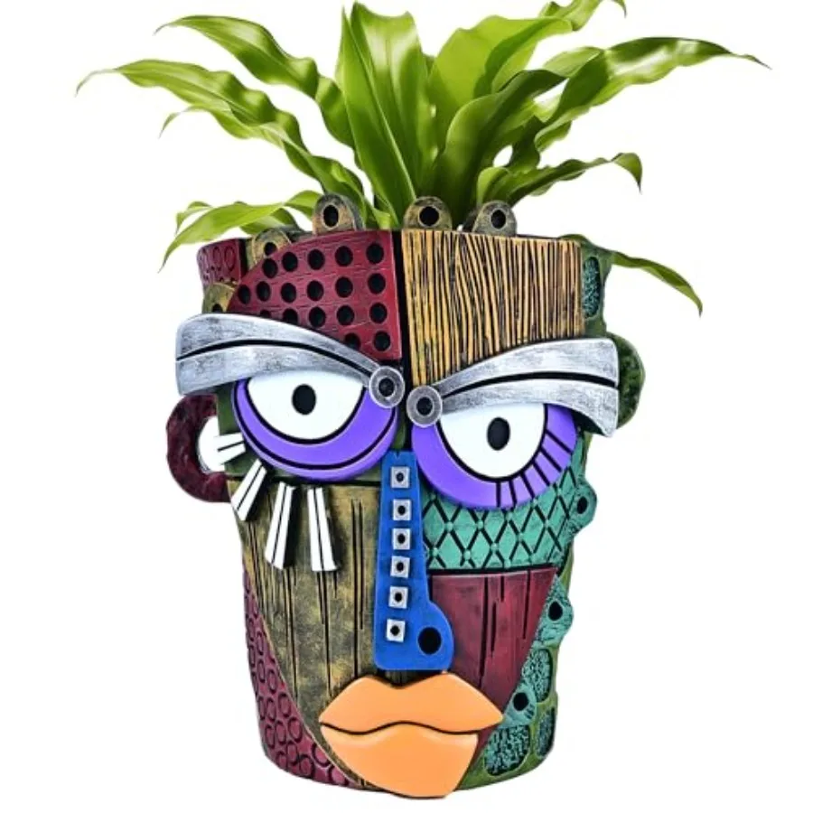 

Кашпо Abstrt Fe для растений, расписанные вручную красочные цветочные горшки с дренажем, для дома и улицы, декор для сада, подарок, классические, большие