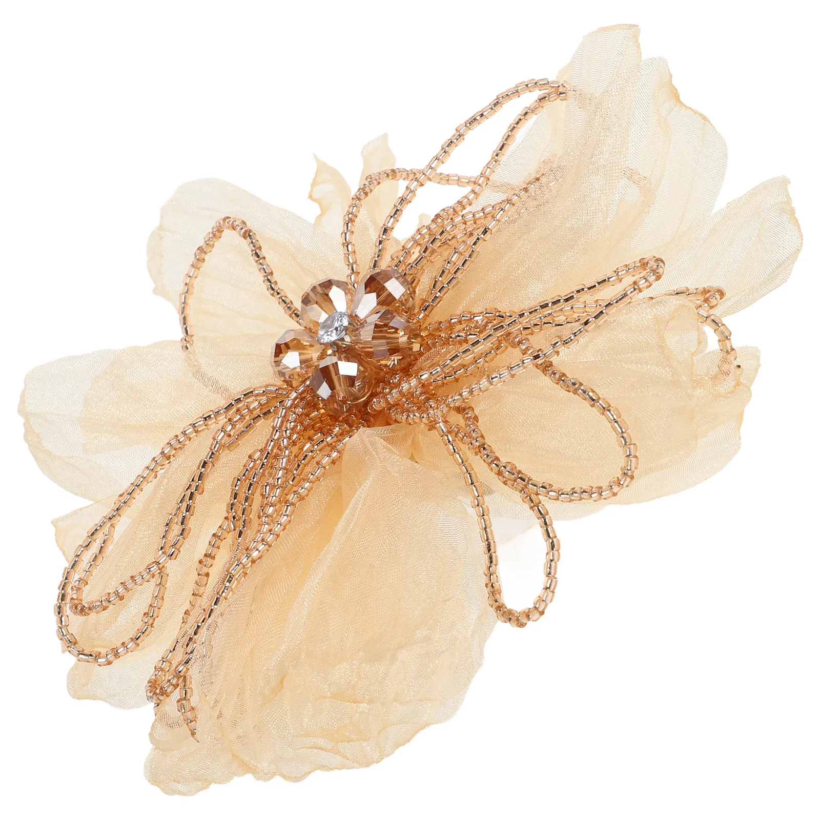 دبوس بروش على شكل زهرة من القماش للنساء دبابيس بلوم صناعية أنيقة للفساتين دبوس ملابس أنيقة للمناسبات الرسمية غير الرسمية #4