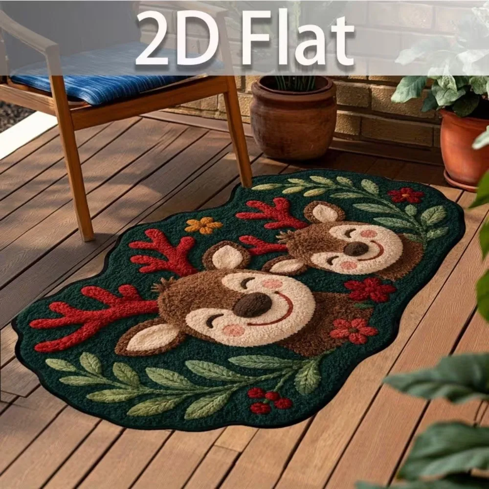 Funny Non-Slip Cat Area Rug Anti-fouling 3D Pattern Cartoon Carpet Soft 2D-Flat Home Decor Carpet for Home Decoration