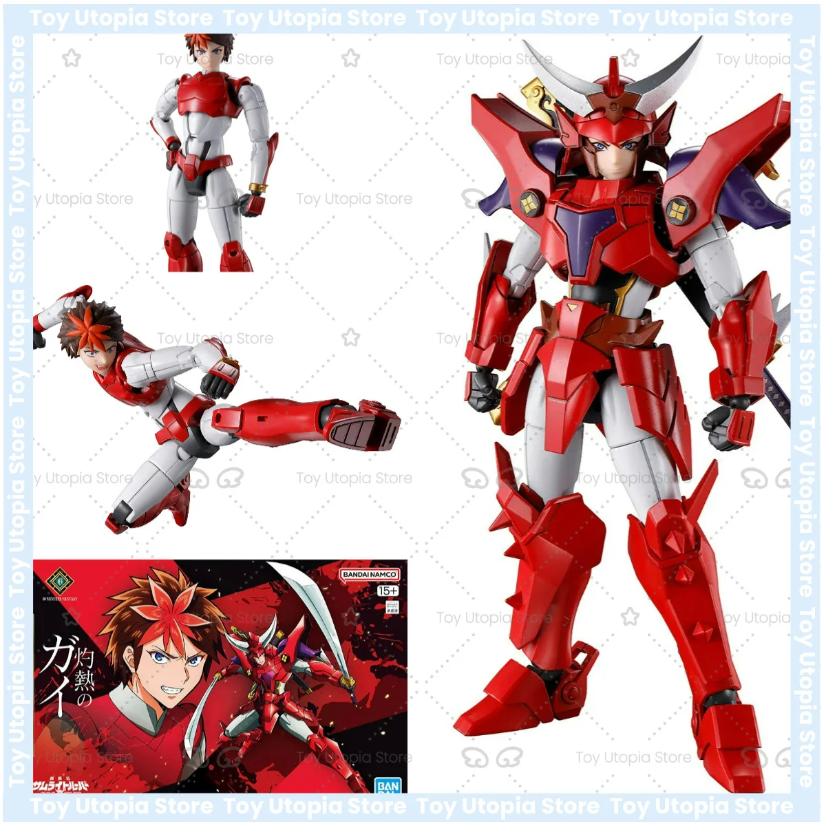 

En stock BANDAI 30MF Yoroi·Shinden Samurai [Ronin Warriors] Gai Of The Heat Figuras anime, modelo de colección para ensamblar