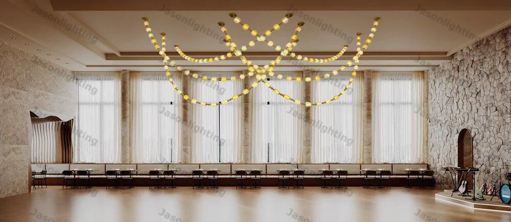 Colorized DIY Glass Long Strap High Ceiling Gold Chrome