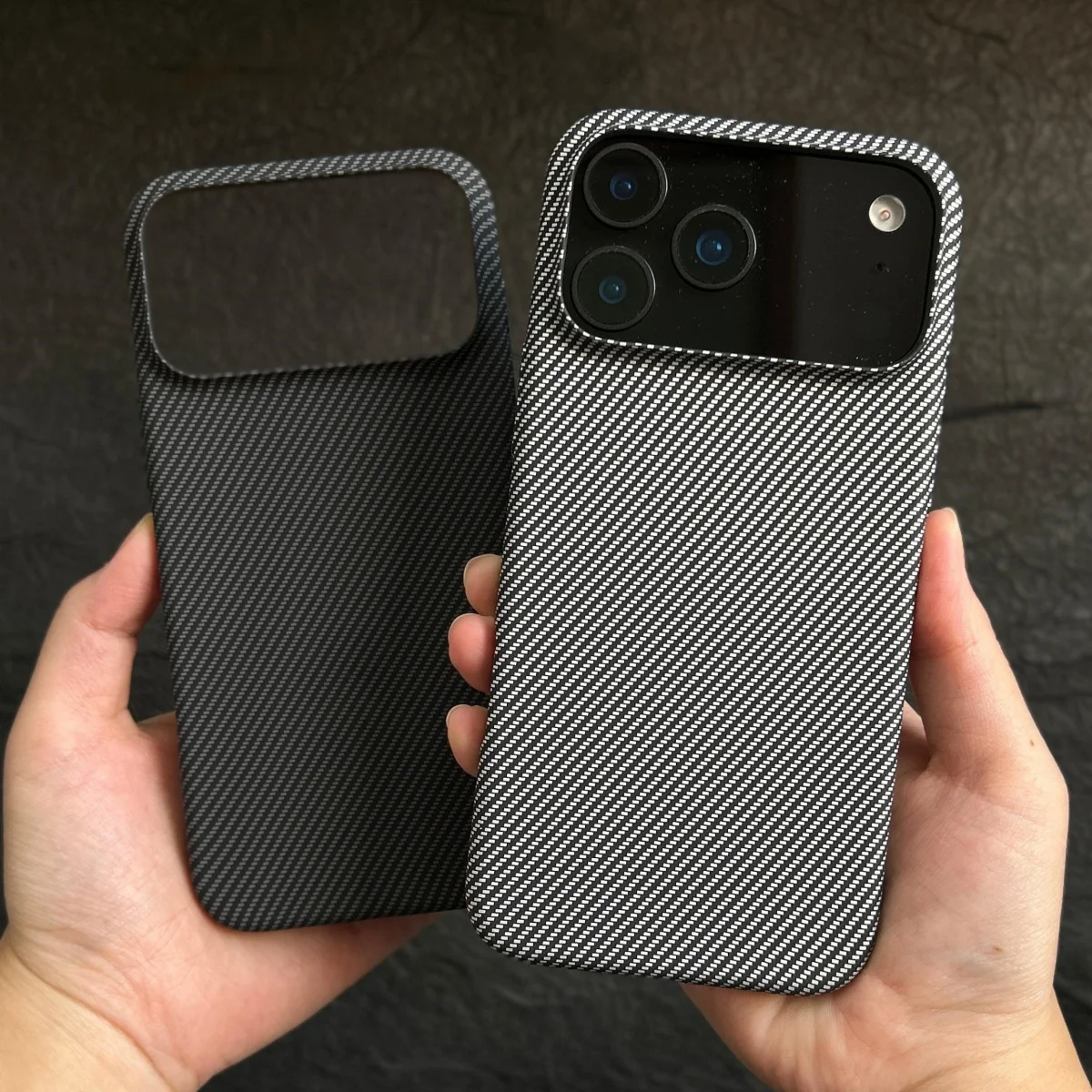 Contrast Clash Color Carbon Fiber Kevlar PC Phone Case For iPhone 18 17 16 15 14 Plus 13 12 Pro Max Plus Armor Shockproof Cover