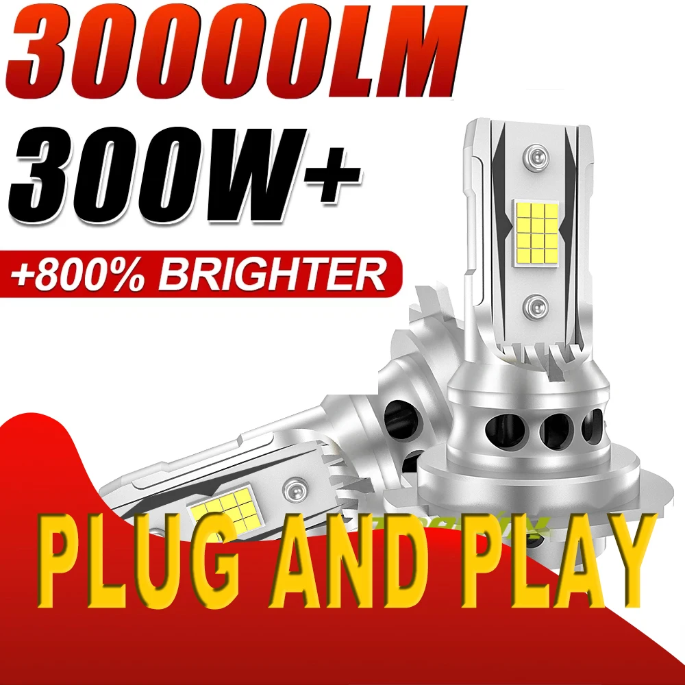 

H7 H4 LED Headlights 1000W Canbus No Error LED Auto Fog Lamps CSP Chip High Low Beam Wireless 1:1 Size LED Bulbs Plug And Play