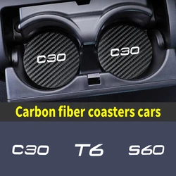 Car Coaster Non-Slip Mat Car Water Cup Auto Interior Anti-Slip Cup Pad Drink Holder For Volvo C30 C70 RDESIGN S40 S60 S80 S90 T6