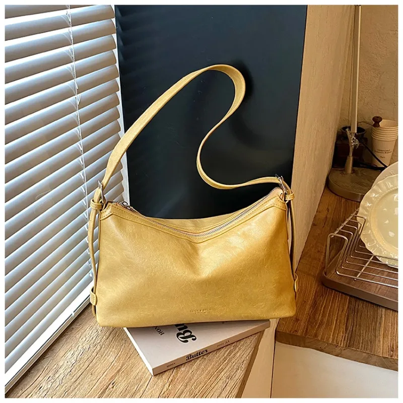 Women Vintage Soft Leather Hobo Bag with Flower Bead Pendant Multi Strap Crossbody Shoulder Bag Casual Daily Underarm Handbag