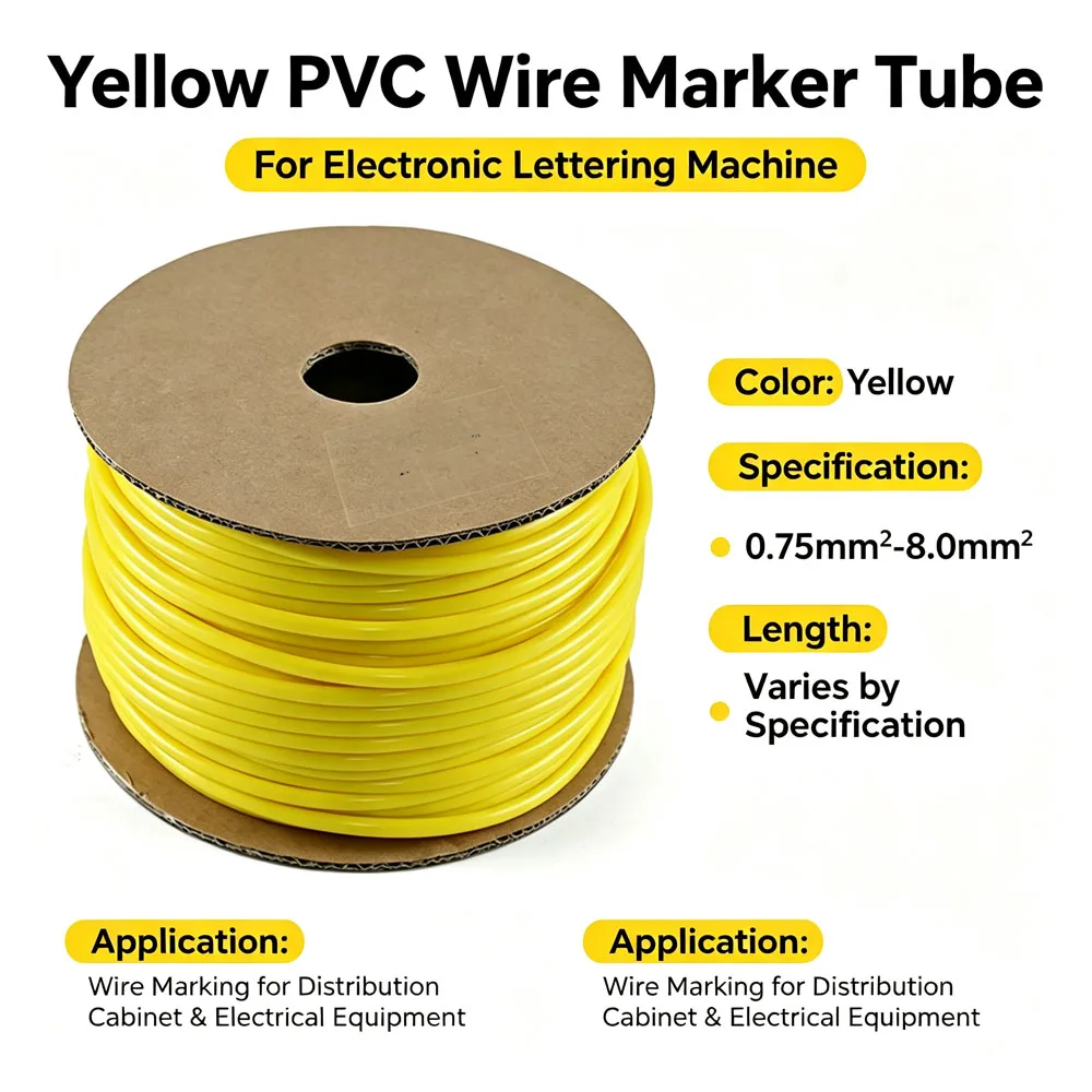 PVC TUBE Internal Gear Type Cable Marker Tube White 0.5‑8.0mm² For Wire Marker Cable ID Printer Electronic Marking Machine