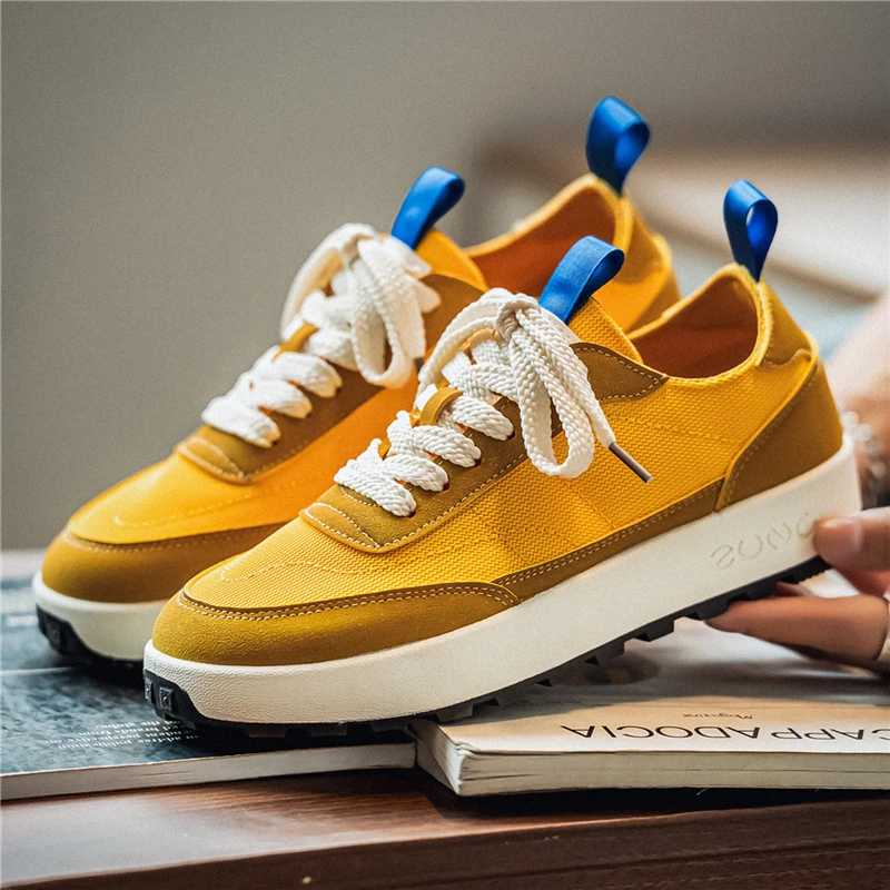 

Large Size Spring and Autumn New Thick Sole Height Increasing Casual Men's Shoes Niche Trend Versatile Flat Sports Men's Shoes