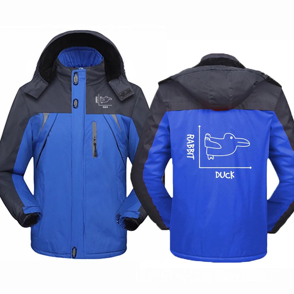 Canard lapin amusant mathématiques 2025 automne et hiver cadeau d'anniversaire hommes épaissir chaud coupe-vent veste à capuche manteau confortable