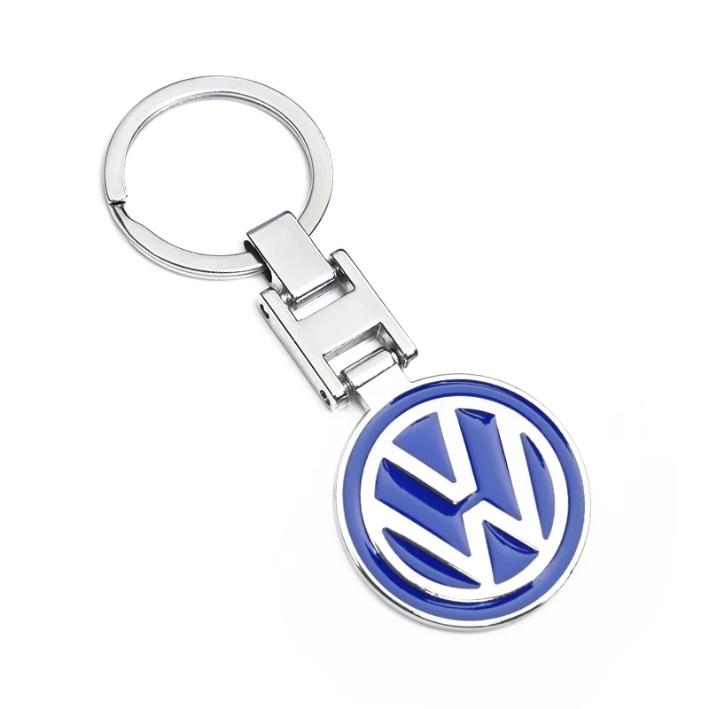 3D Metalen Auto Sleutelhanger Embleem Sleutelring Accessoires Voor VW Golf Tiguan T-Roc Polo Passat ID.4 T-Cross ID.3 Taigo ID.7 Atlas Beetle