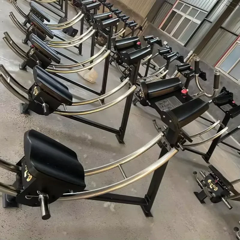 Home professional abs workout machine with unique curved track and rotating pad for full core workouts