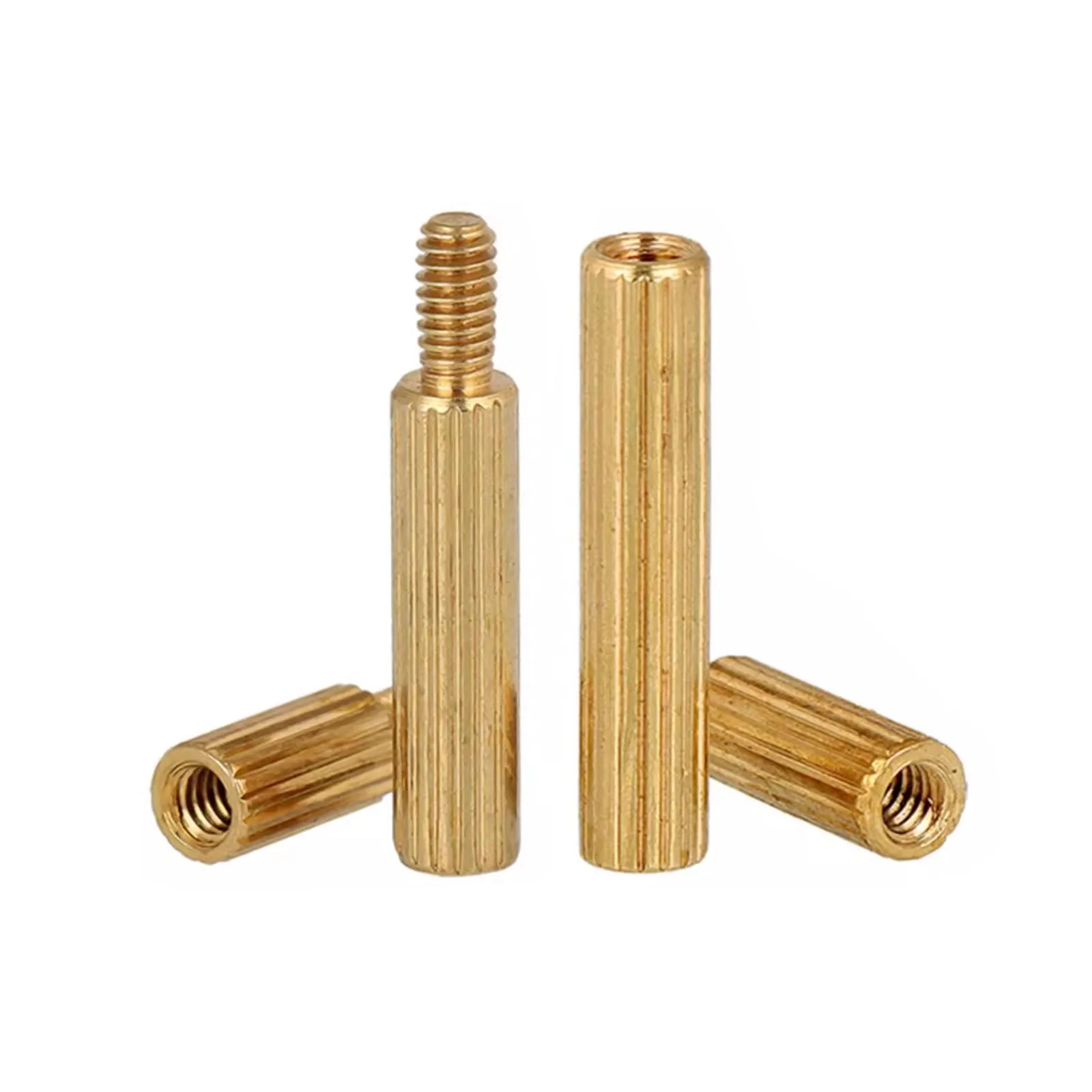 30pcs M2 Solid Brass Copper Round Standoff Spacer Support Pillar Column M-F F-F Male-Female Female Nut For PCB Board L=3-42mm