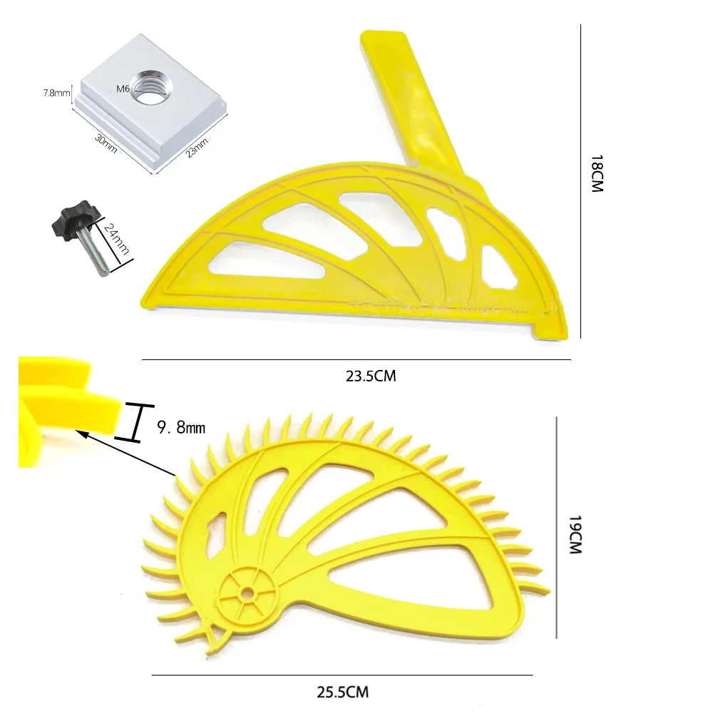 Hedgehog Spiral Featherboard Tool Disc Table Saw Router Woodworking Safety Hold Down Push Accessory Screw Knob