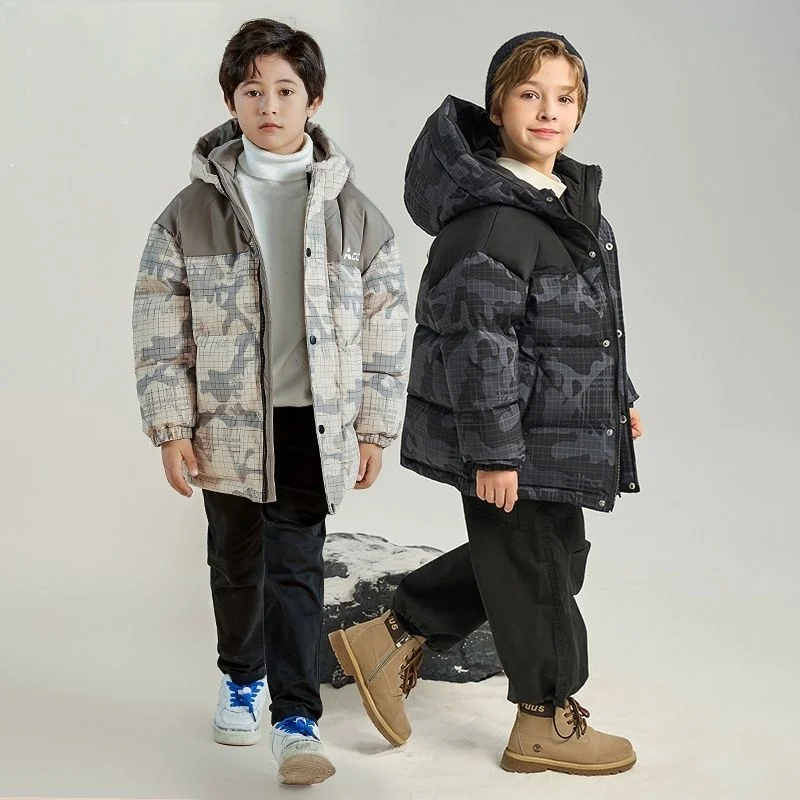 Boys Down and cotton Jacket Windbreak Outerwear 2024 Fashion Winter Autumn Warm Cotton Christmas Gift Children's Clothing