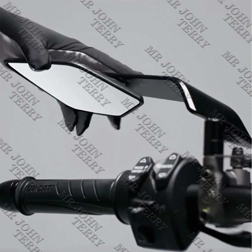 ل 250 390 200 690 125 DUKE 990 SUPER R 790 1290 مرايا الدراجات النارية مرآة أجنحة الشبح لتدوير المرايا القابلة للتعديل #3