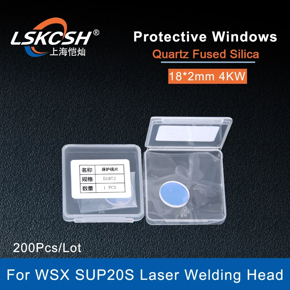  200Pcs/Lot Fiber Laser Hand Welding Protective Lens Protective Glass 18*2mm 1064nm for WSX QiLin HanWei Welding Machine