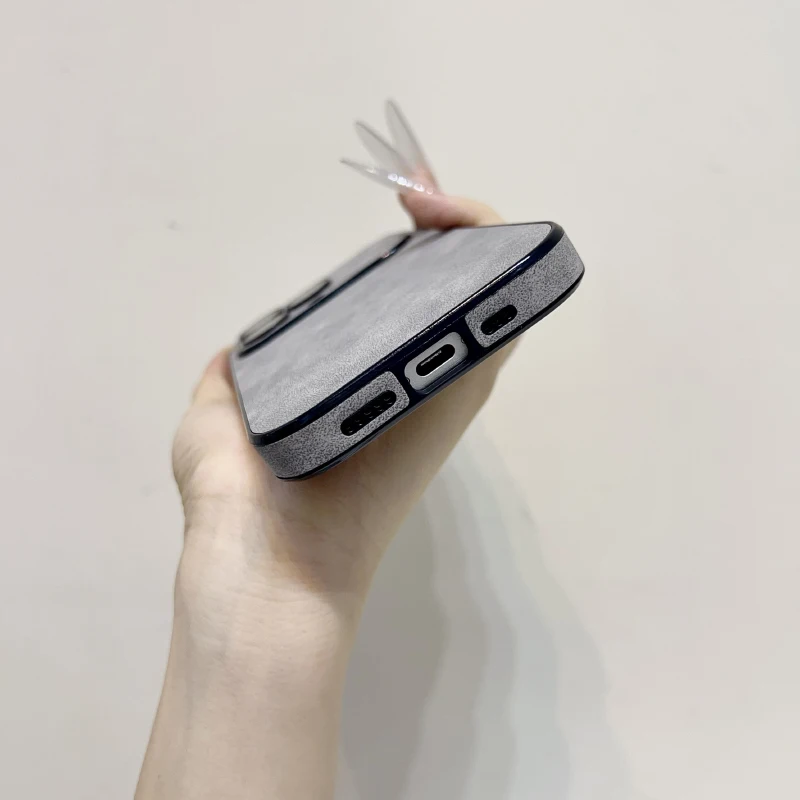 Luxury Solid Color Matte Synthetic Leather Soft Phone Case For iPhone 17 Pro Max 15 14 13 16 Pro Max Plus Shockproof Back Cover view 5