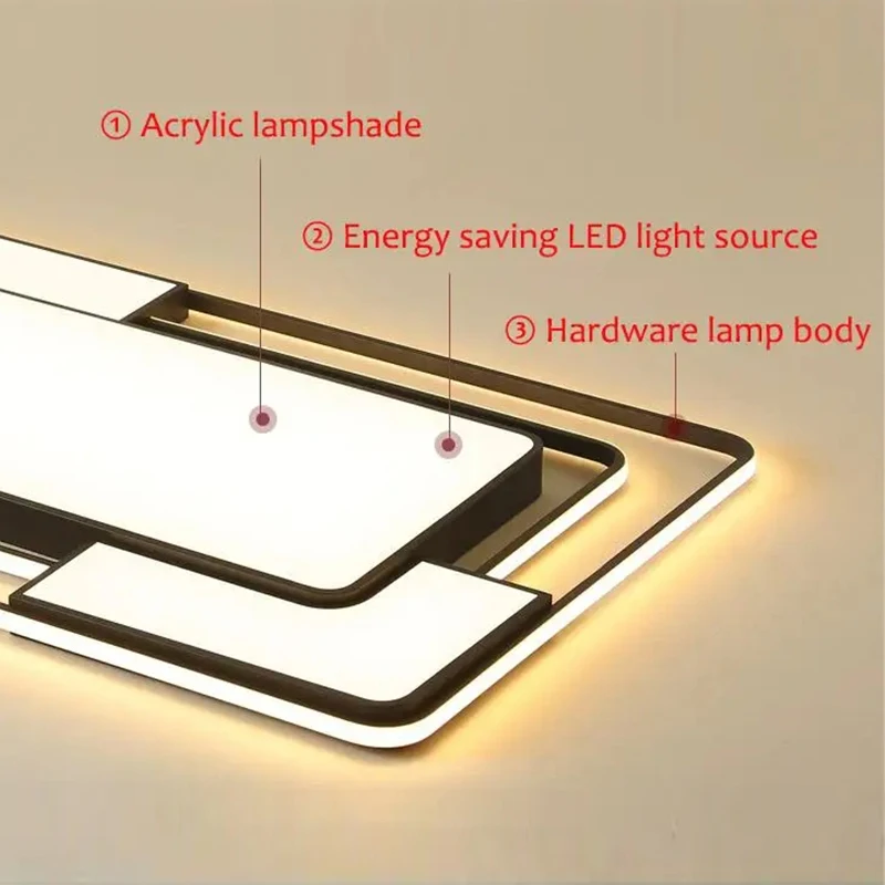 Imagem -03 - Nórdico Moderno Levou Lâmpada do Teto Simples Lustre Iluminação Interior Sala de Estar Quarto Jantar Decoração de Casa