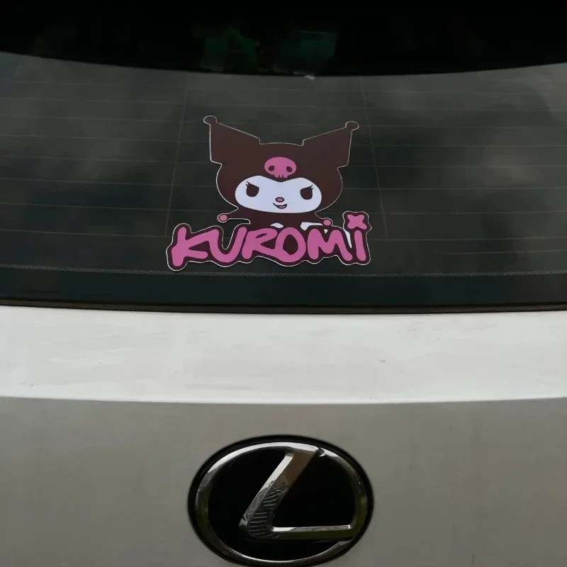 MINISO Sanrio Kuromi Cartoon Car Stickers Kawaii Anime Car Modified Body Glass Taillight Decoration Stickers Small Medium Large