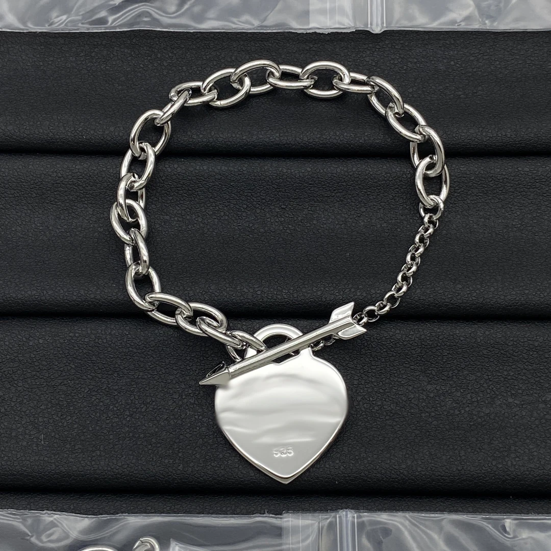 

Fashion Classic TIF Sterling Silver 925 Love Arrow Pendant Bracelet Unisex Bracelet