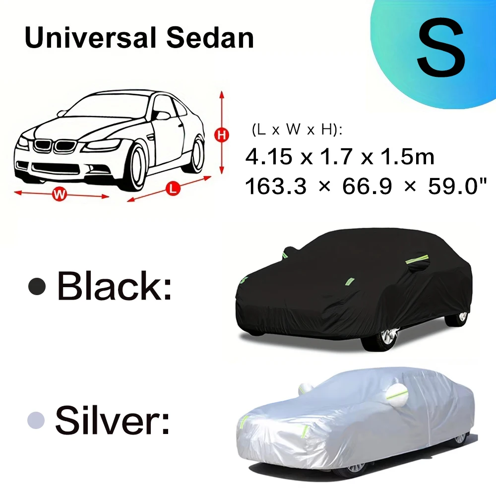 Autohoes Bescherming Buiten Exterieur Zon Sneeuw UV Covers SUV Sedan Auto Zonnescherm Stofdicht Waterdicht Zwart Zilver Accessoires